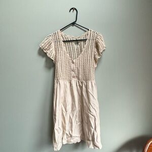 100% silk and cotton crochet dress